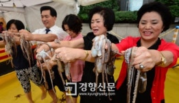 [경향포토]낙지가 듬뿍 무교동 먹거리 축제