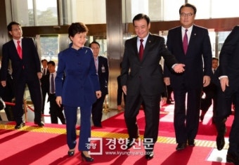 [경향포토]시정연설 위해 국회 방문한 박근혜 대통령