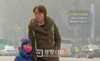 [경향포토]서울지역 미세먼지 주의보 발령