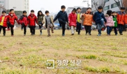 [경향포토]보리밭 거니는 어린이들