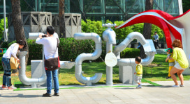 [포토뉴스]서울시청 앞 ‘아리수 모양’ 음수대