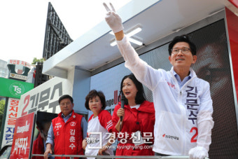 박근혜, 김문수 후보 유세 활동 지원…대구 서문시장서 따뜻한 환영 받아