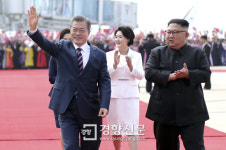 활짝웃는 양국 정상[경향포토]