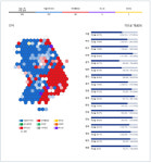 16일 1시 개표상황···민주당 157곳, 통합당 90곳, 정의당 1곳 우세[선택 4·15]