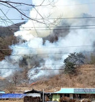 영월 김삿갓면 산불 확산 주민 20명 대피···강풍에 진화 어려움