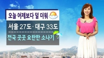 오늘, 어제보다 덜 더워...전국 곳곳 소나기