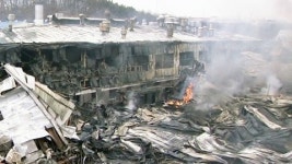 천안 부탄가스 공장 큰 불...8개 동 소실