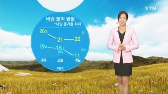 [날씨] 오늘 전국 비바람…남해안 100mm↑, 낮 동안 쌀쌀
