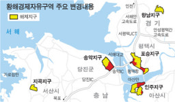 황해경제자유구역 너무 크게 잡더니… 지정면적 70% 이상 축소
