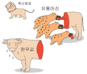 [한줌 카툰] 축산행정… 한우값… 유통마진…