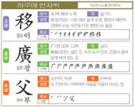 [하루에 한자씩 9월 17일] 고-옮길 이(移) 중-넓을 광(廣) 초-아비 부(父)