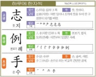 [하루에 한자씩 3월 16일] 고-뜻 지(志) 중-본보기 례(例) 초-손 수(手)