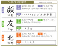 [하루에 한자씩 12월 21일] 얼굴 안(顔)·벗 우(友)·북녘 북(北)