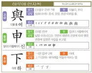 [하루에 한자씩 1월 9일] 더불·줄 여(與)-알리다·아홉째지지 신(申)-아래 하(下)