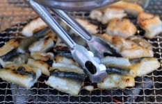 Charcoal-grilled saltwater eel at Doo-uh Mari