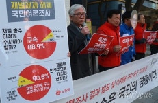 [오마이포토] 국면여론조사 발표한 노동당, 재벌 이대로 두고 민주주의 불가능