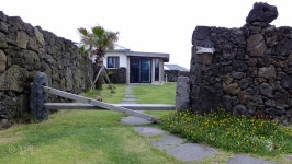 제주도 집앞, 통나무가 2개 있다... 이건 무슨 뜻?