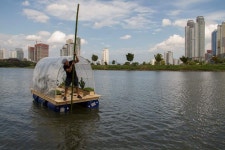 울산 태화강에 띄워진 뗏목, 그 사연 알고보니