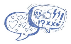 어디 아침부터 남자가 인상을 써? 이것은 대항표현입니다