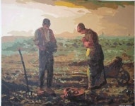 밀레의 만종 그렸더니... 부끄럽지 않은 아빠 됐습니다