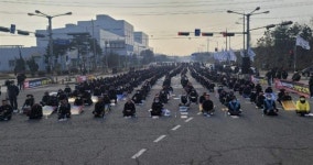 화물연대 충남지부 조합원 1천여명 파업출정식