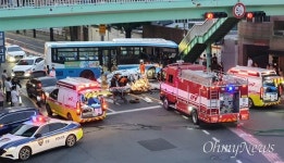 창원마산 석전사거리, 차량 3중 추돌 ... 7명 사상자 발생