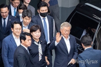 [오마이포토] '단식 20일째' 이재명 대표 찾은 문재인 전 대통령