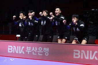남자 탁구, 덴마크 꺾었다... 7회 연속 세계선수권 메달 확보
