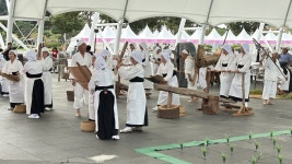 충주 탄금공원에서 선보인 마수리 농요 공연