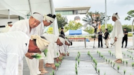 충주 탄금공원에서 선보인 마수리 농요 공연