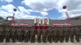 반년 만에 완공 백두산 3호발전소 준공식