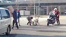 [제보영상] 누가 먼저랄 것도 없이…할머니 도운 교차로 행인들