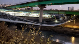 서울 신도림역 인근 도림보도육교 기울어짐 현상...통행 제한