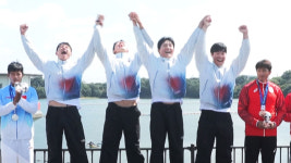 [속보] 카누 스프린트 카약 2인승 500m 금메달...조광희·김효빈 2관왕