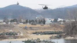 [슬라이드 포토] "K-2 흑표전차 전투력 막강하네"…육군, 남한강서 도하훈련