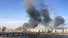 서울 서교동사거리 공사현장 큰 불