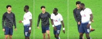 [스브스타] 악수 청하는 동료에게 정색하며 장난치는 '재간둥이' 손흥민