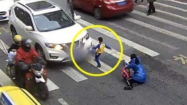 [Pick] 분노의 발길질…엄마가 교통사고 당하자 어린 아들이 보인 행동