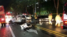 서울 목동 신목중학교 앞 도로에서 3중 충돌…3명 부상