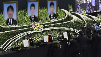 평택 냉동창고 화재 현장 순직 소방관 3명 영결식 엄수