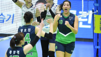 '두 번 패배 없다' 현대건설, 도로공사에 역전승…최소경기 20승