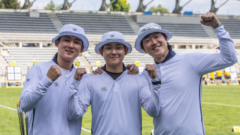 컴파운드 양궁 남자 대표팀, 파리 월드컵서 세계신기록 작성