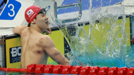 지유찬, 자유형 50ｍ '21초84' 대회 신기록…