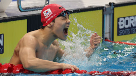 지유찬, 자유형 50ｍ 대회 신기록 금메달 쾌거