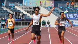 나마디 조엘진, 남자 100ｍ 한국 고등부 신기록…10초35