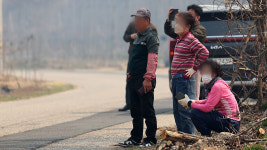 안동 길안면 산불 확산에 백자리·금곡리 단전