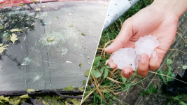 기다리던 단비는 안 오고 우박만 ‘우르르’