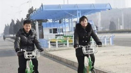 서울엔 ‘따릉이’, 평양엔 ‘려명’…평양서도 공유자전거 인기
