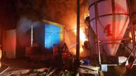 충북 괴산 돼지농장 화재…돼지 2400마리 폐사