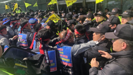 ‘대우조선해양 매각 반대’ 집회 중 연행된 조합원 5명 석방
